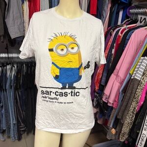 Universal Minions sarcastic t-shirt women’s size small white short sleeves